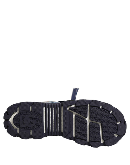 Dolce & Gabbana Blue Airmaster Panelled Low Top Denim Sneakers