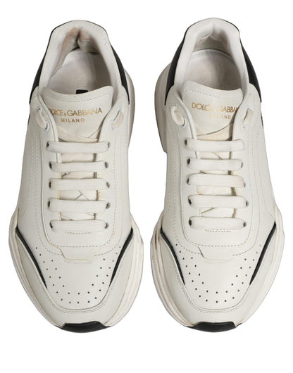 Dolce & Gabbana White Black Daymaster Low Top Men Sneakers Shoes