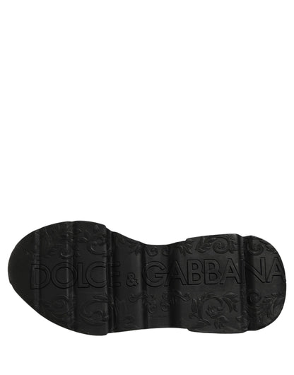 Dolce & Gabbana White Black Daymaster Low Top Sneakers Shoes