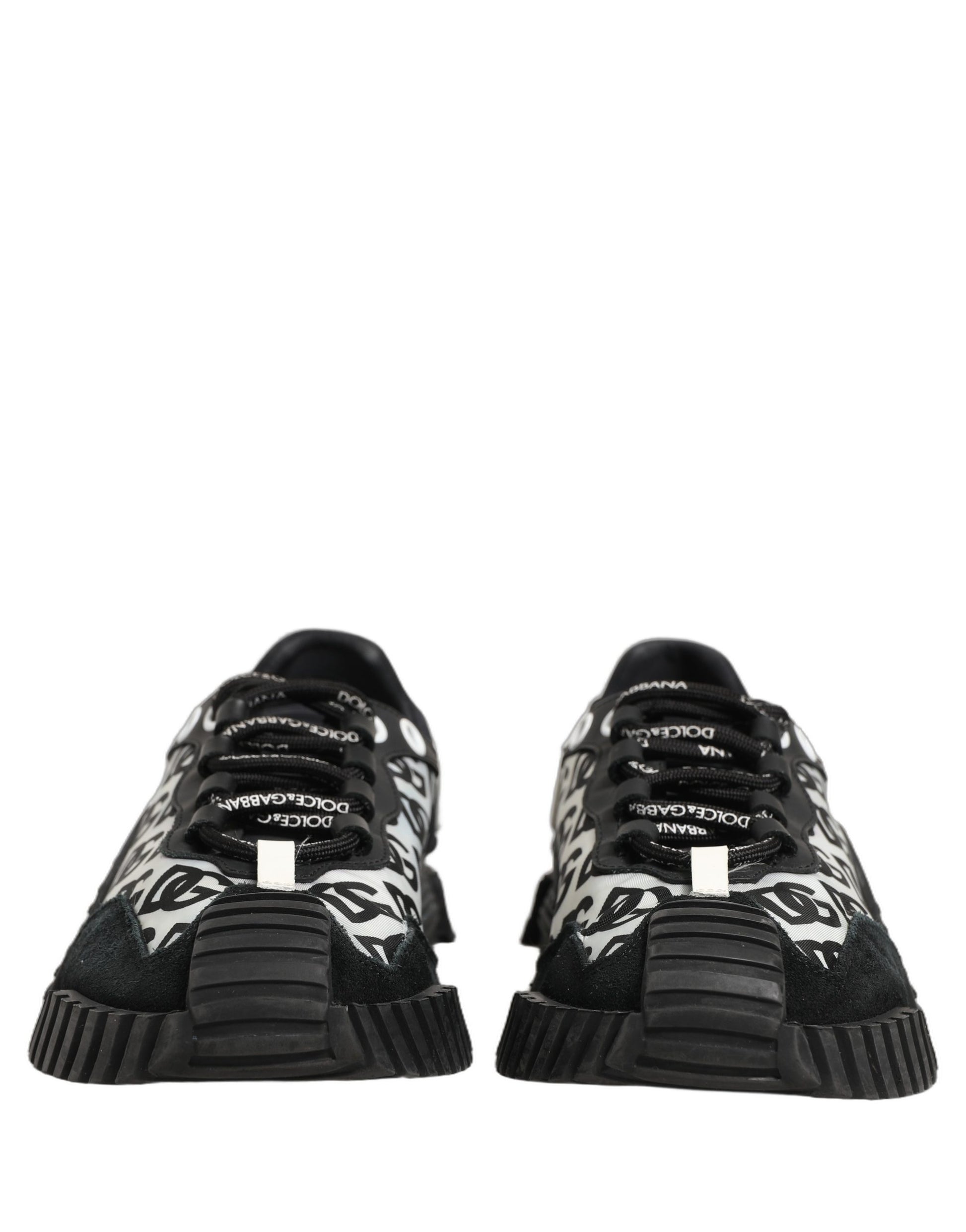 Dolce & Gabbana Black Logo Lace Up Low Top NS1 Men Sneakers Shoes