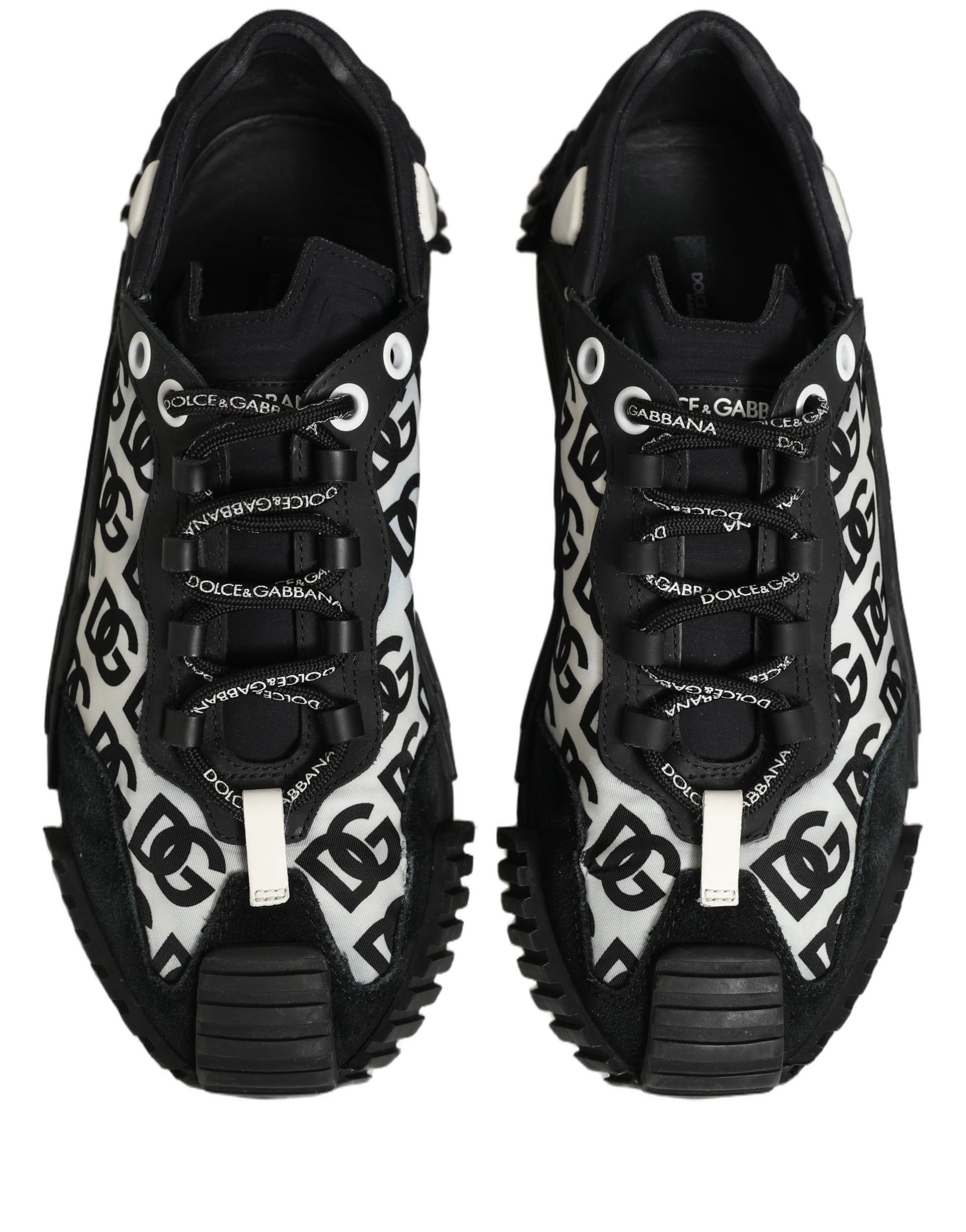 Dolce & Gabbana Black Logo Lace Up Low Top NS1 Men Sneakers Shoes
