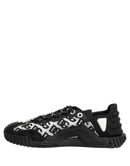 Dolce & Gabbana Black Logo Lace Up Low Top NS1 Men Sneakers Shoes