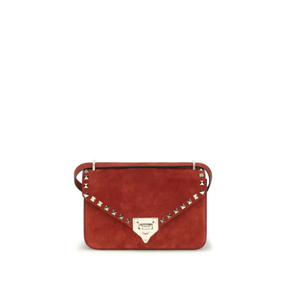 Valentino Garavani Red Rockstud Mini Suede Shoulder Bag