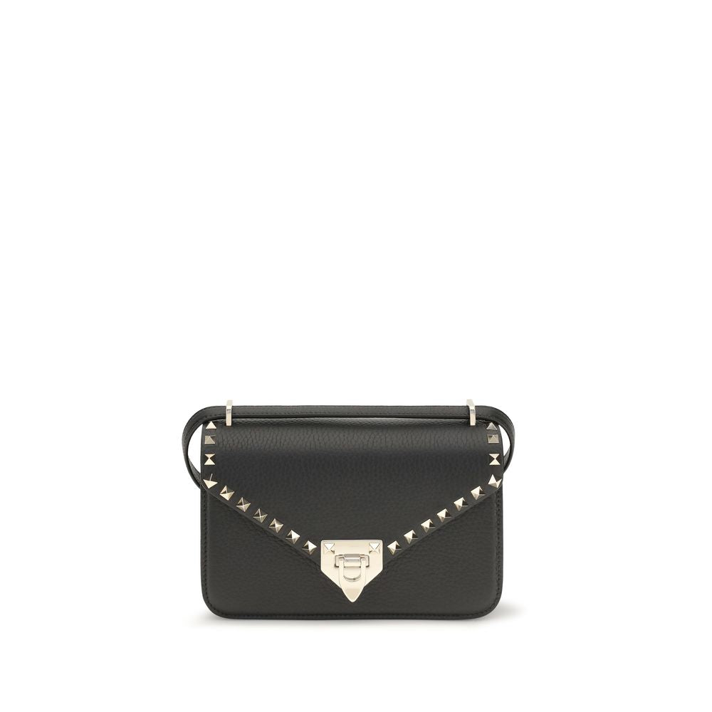 Valentino Garavani Black Calf Leather Rockstud Mini Shoulder Bag