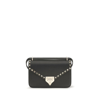 Valentino Garavani Black Calf Leather Rockstud Mini Shoulder Bag