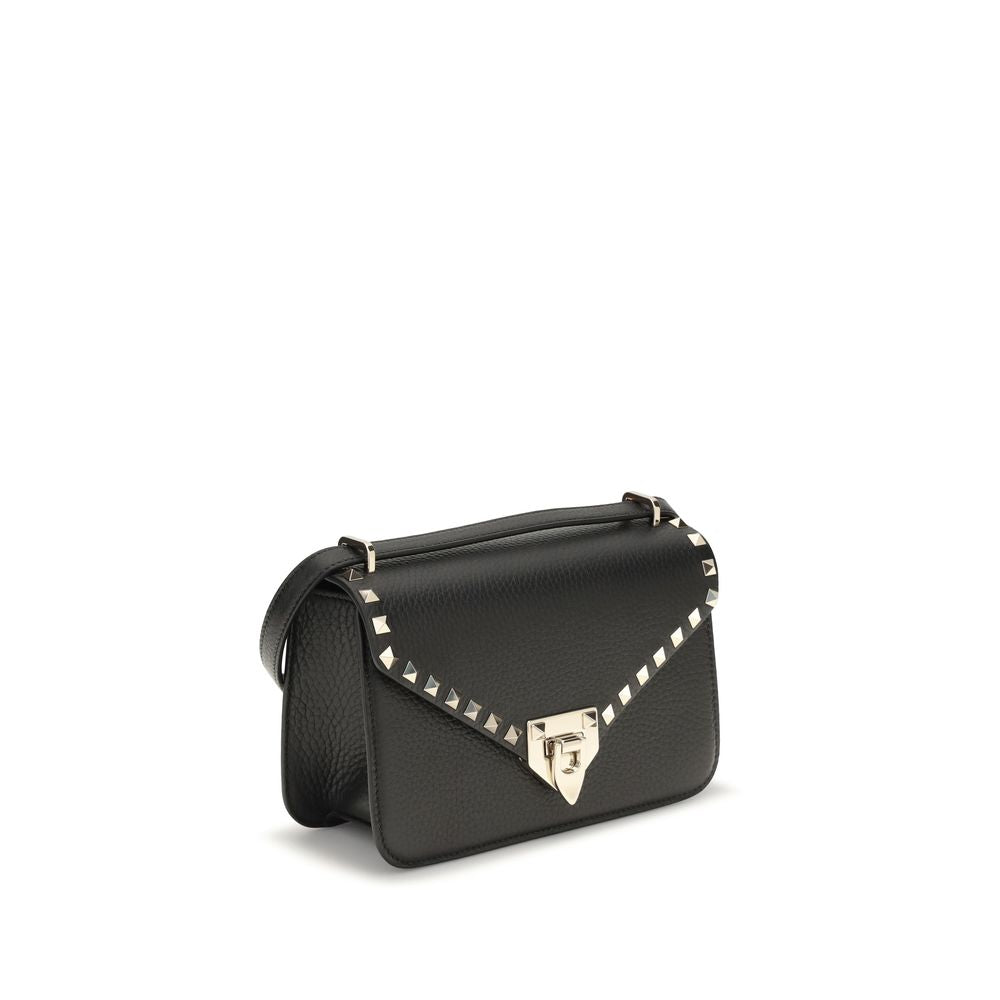 Valentino Garavani Black Calf Leather Rockstud Mini Shoulder Bag