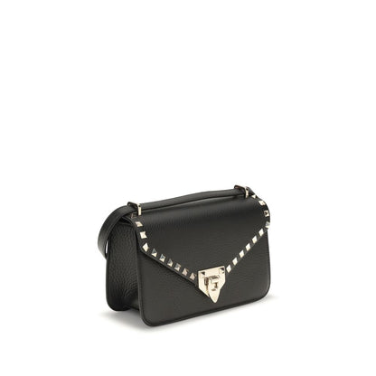 Valentino Garavani Black Calf Leather Rockstud Mini Shoulder Bag
