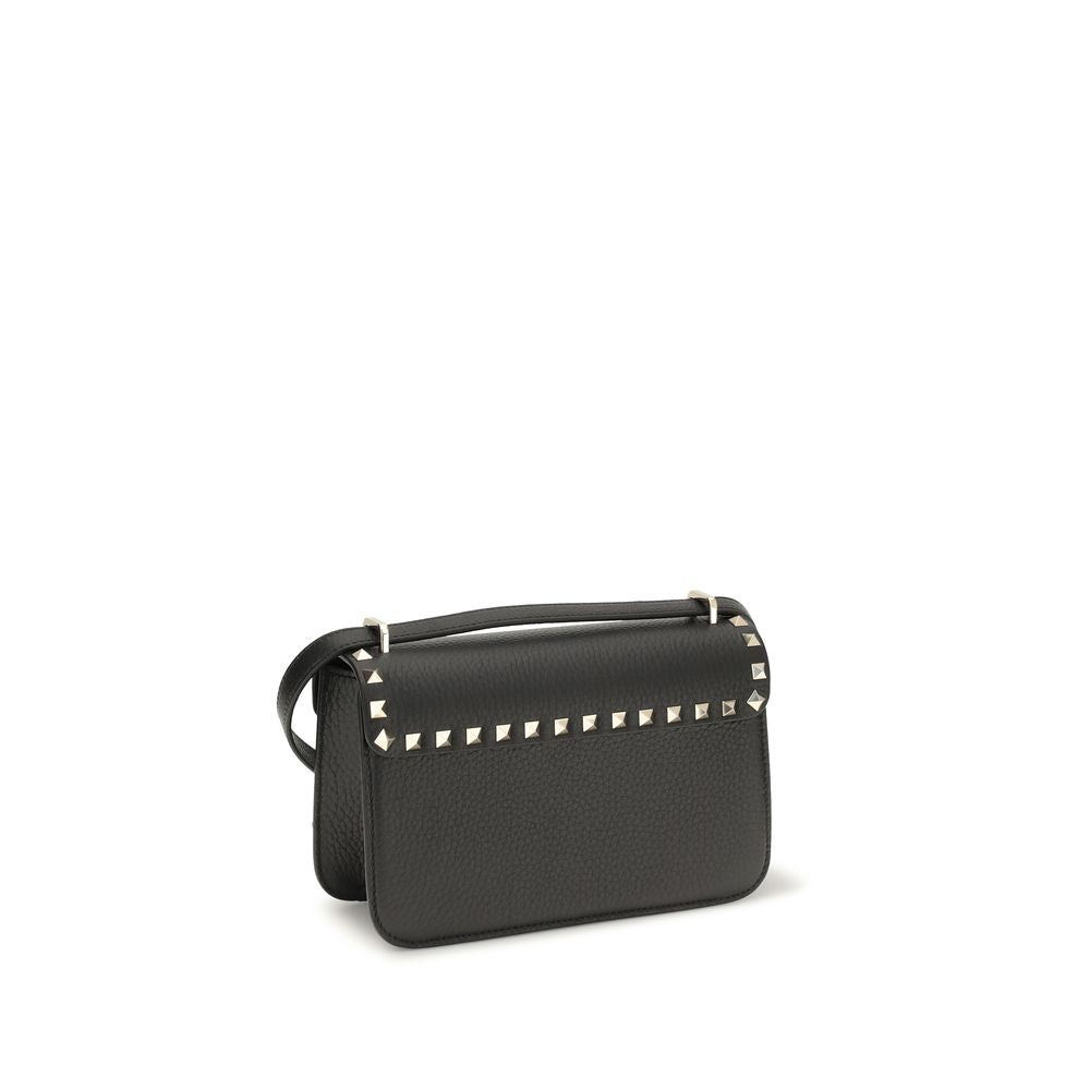 Valentino Garavani Black Calf Leather Rockstud Mini Shoulder Bag