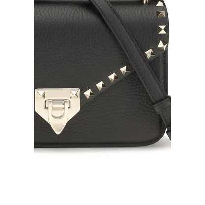 Valentino Garavani Black Calf Leather Rockstud Mini Shoulder Bag