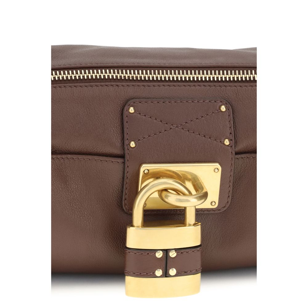Chloé Brown Calf Leather Small Paddington Shoulder Bag