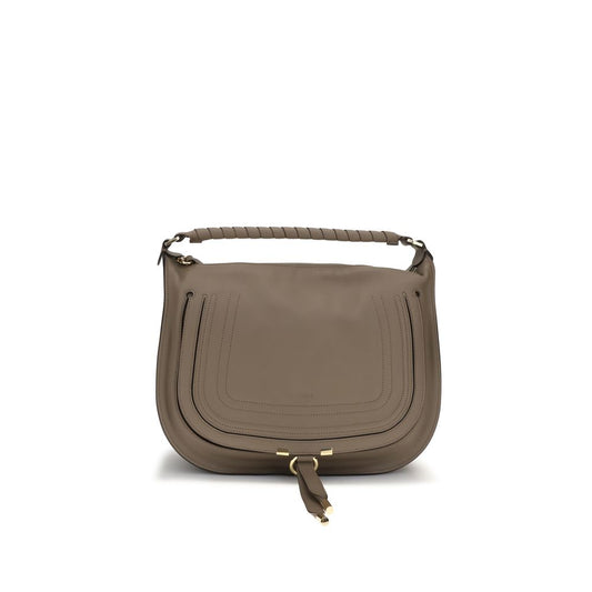 Chloé Beige Calf Leather Marcie Shoulder Bag