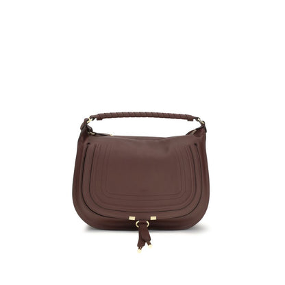 Chloé Brown Calf Leather Marcie Shoulder Bag