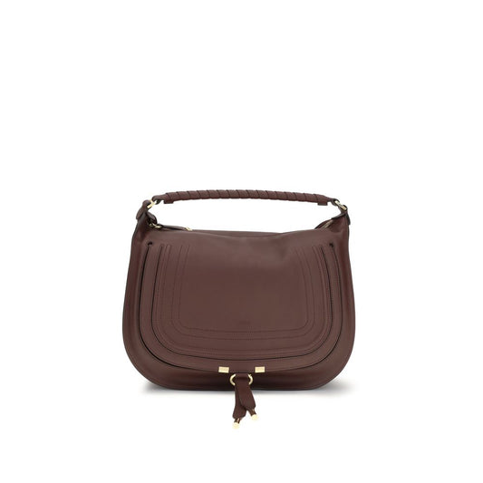 Chloé Brown Calf Leather Marcie Shoulder Bag
