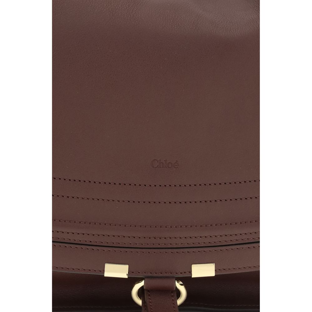Chloé Brown Calf Leather Marcie Shoulder Bag
