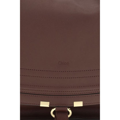 Chloé Brown Calf Leather Marcie Shoulder Bag