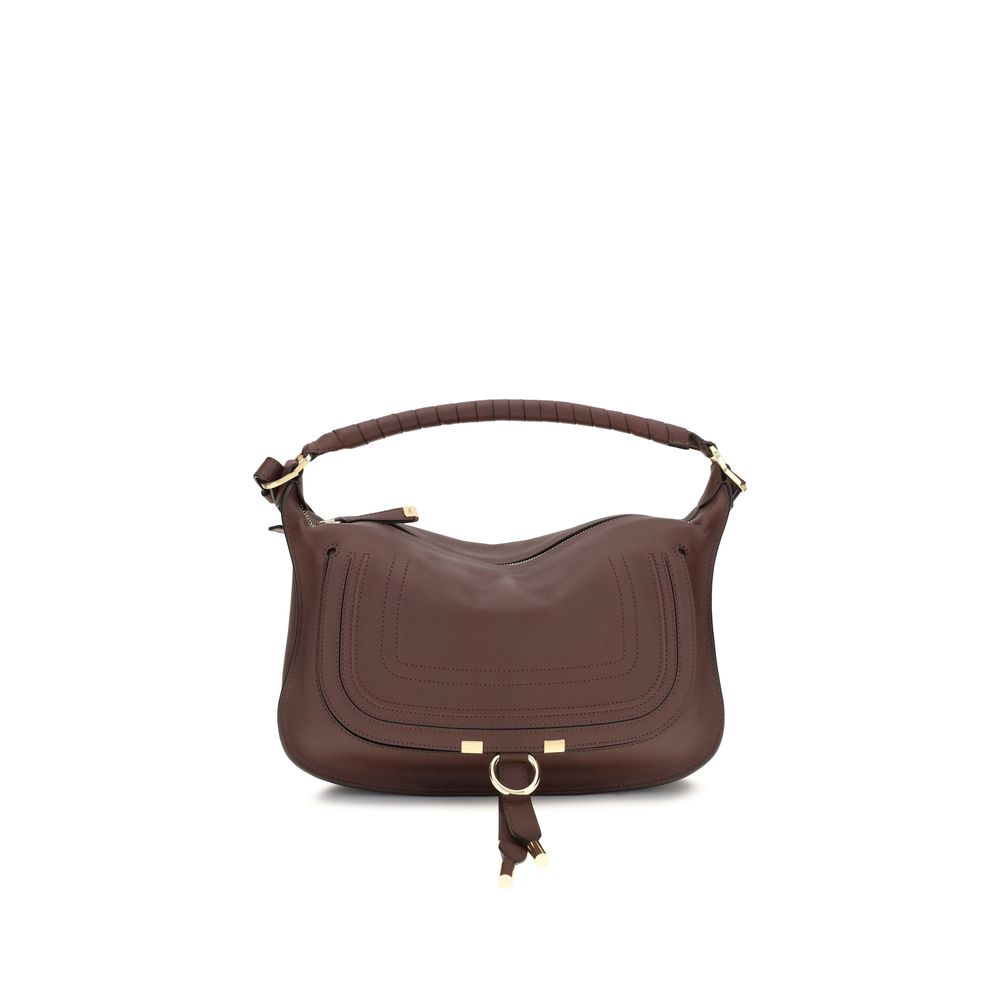 Chloé Marcie Shoulder Bag in Bordeaux Calf Leather