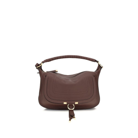 Chloé Marcie Shoulder Bag in Bordeaux Calf Leather