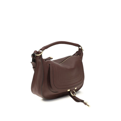 Chloé Marcie Shoulder Bag in Bordeaux Calf Leather