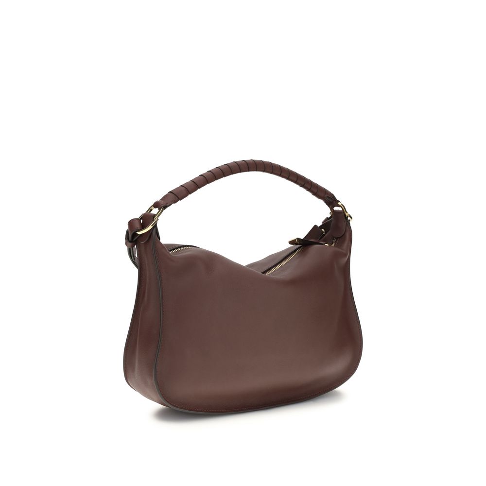 Chloé Marcie Shoulder Bag in Bordeaux Calf Leather