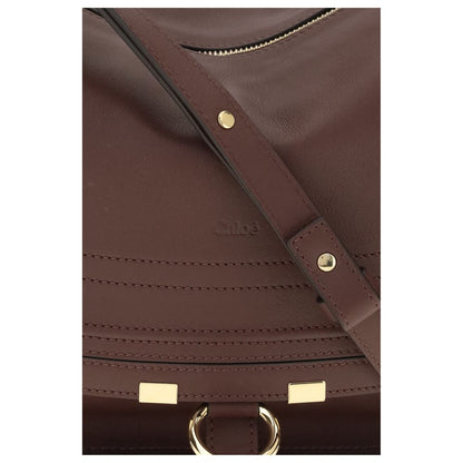 Chloé Marcie Shoulder Bag in Bordeaux Calf Leather