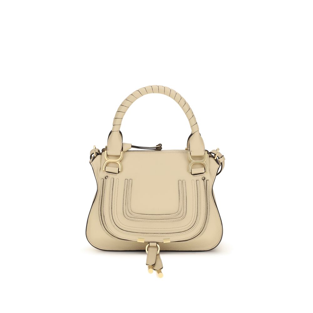 Chloé Beige Calf Leather Marcie Shoulder Bag