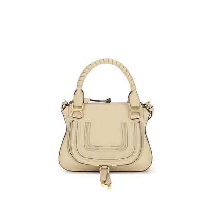 Chloé Beige Calf Leather Marcie Shoulder Bag