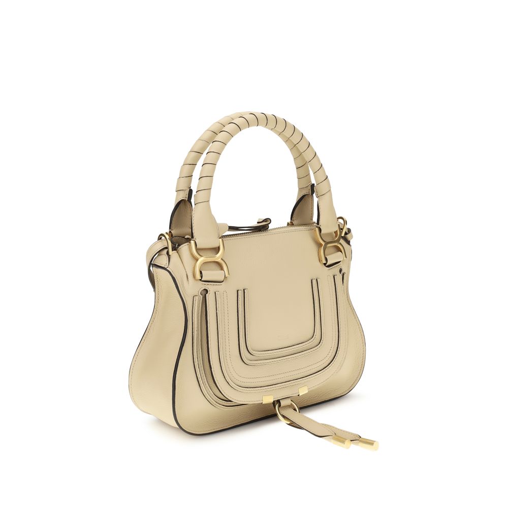Chloé Beige Calf Leather Marcie Shoulder Bag