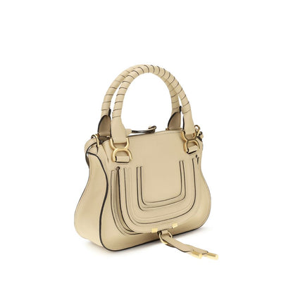 Chloé Beige Calf Leather Marcie Shoulder Bag