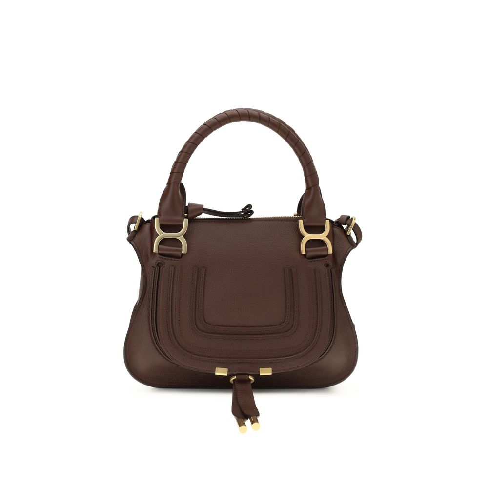 Chloé Brown Calf Leather Marcie Shoulder Bag