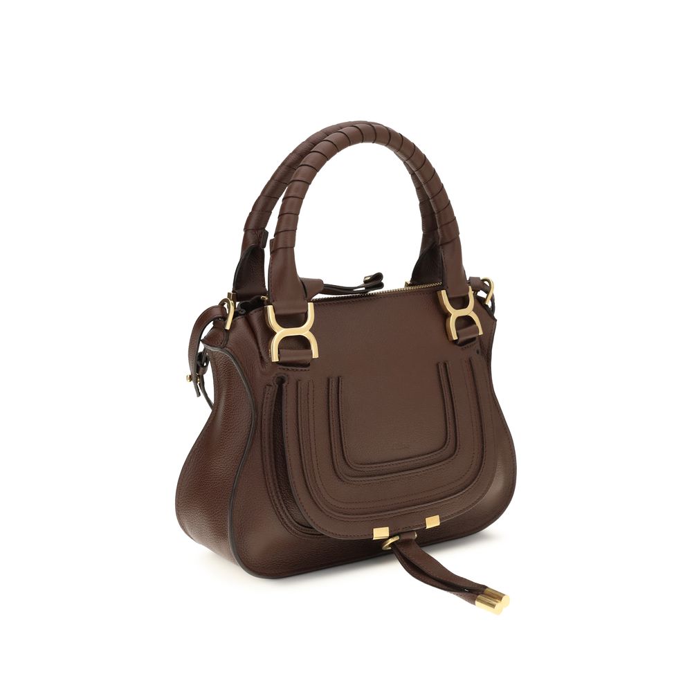 Chloé Brown Calf Leather Marcie Shoulder Bag