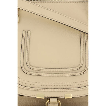 Chloé Beige Calf Leather Marcie Shoulder Bag