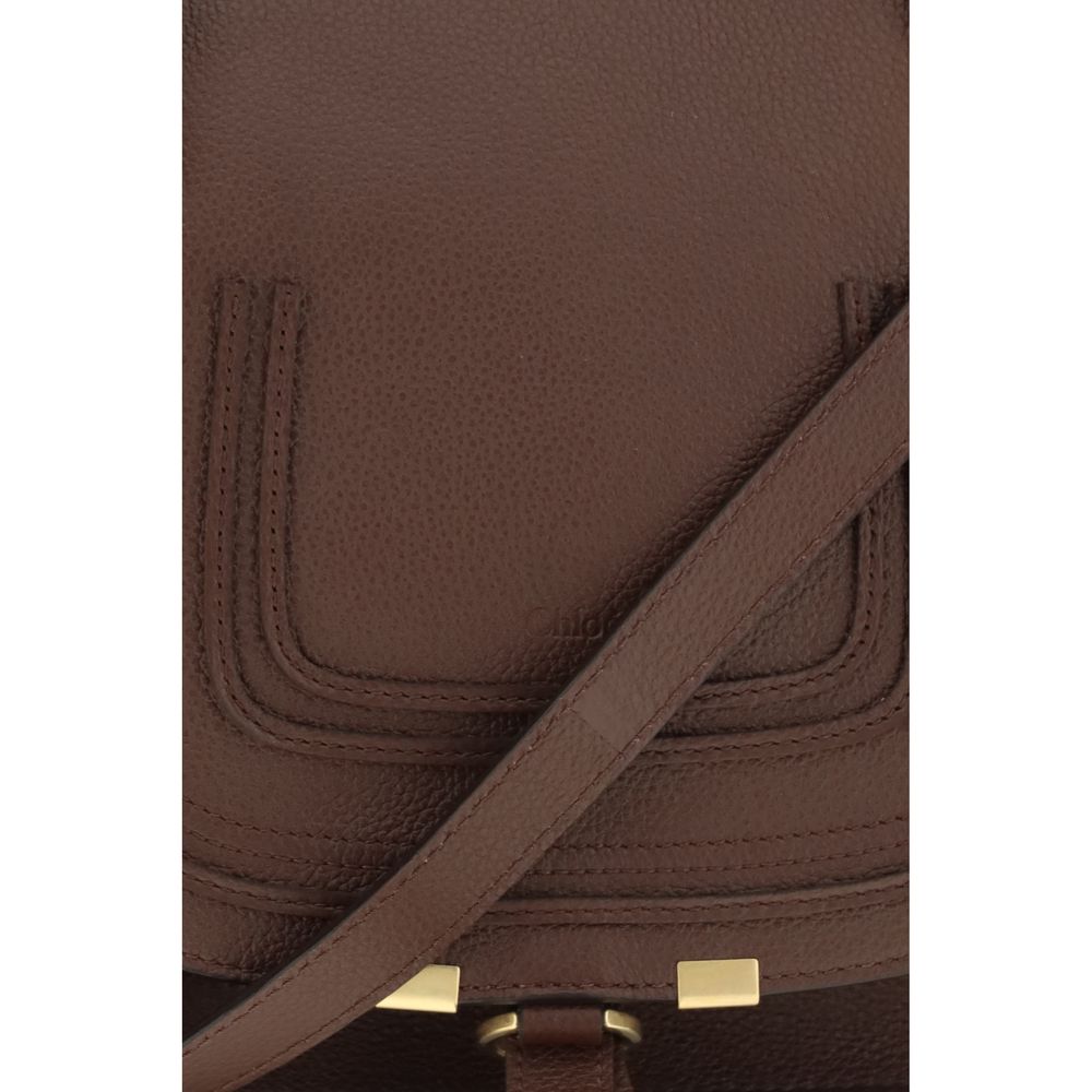 Chloé Brown Calf Leather Marcie Shoulder Bag