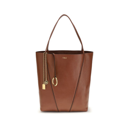 Chloé Brown Calf Leather Spin Shoulder Bag