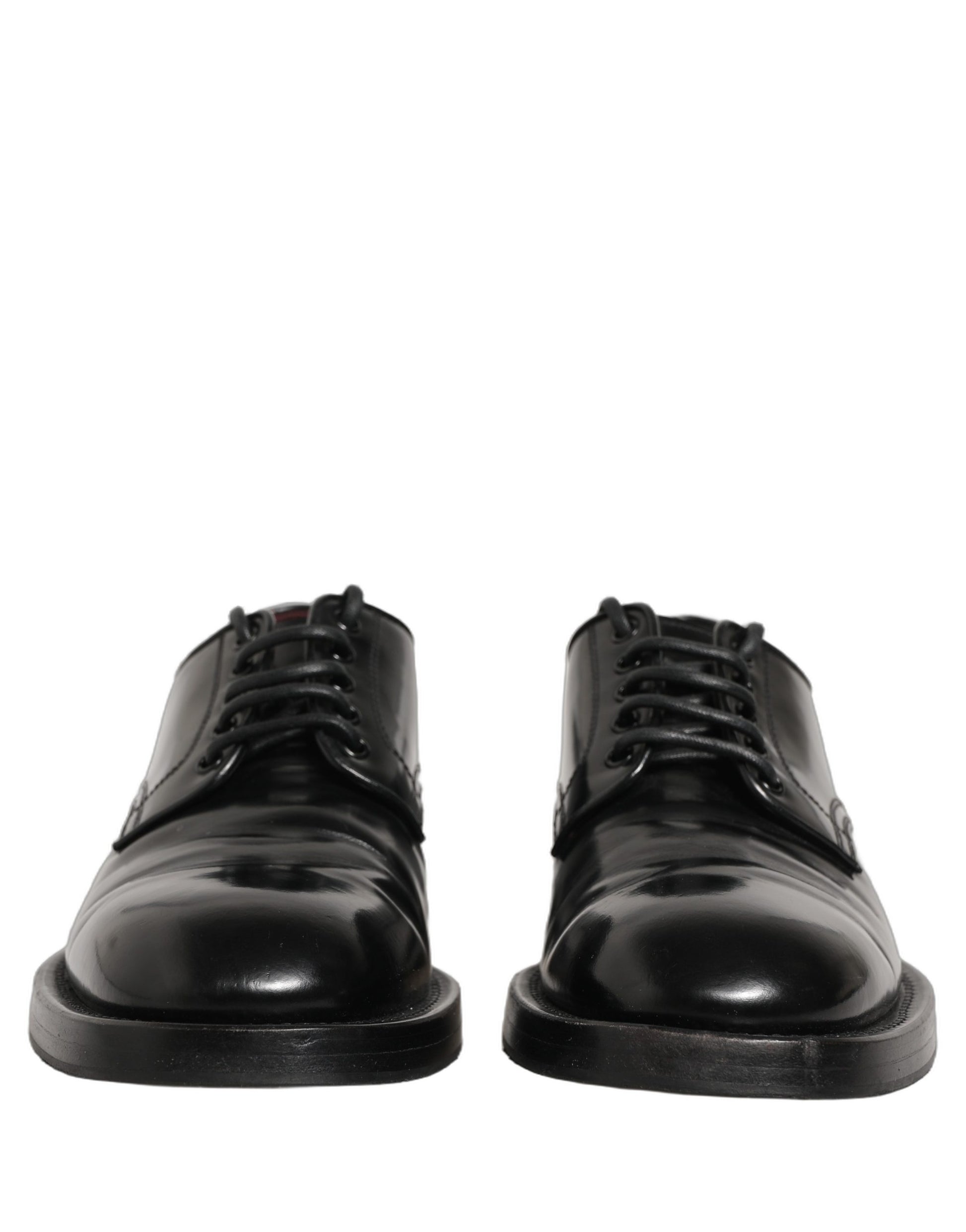 Dolce & Gabbana Black Leather Lace Up Derby Dress Men Shoes