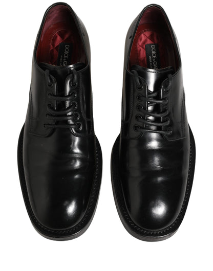 Dolce & Gabbana Black Leather Lace Up Derby Dress Men Shoes