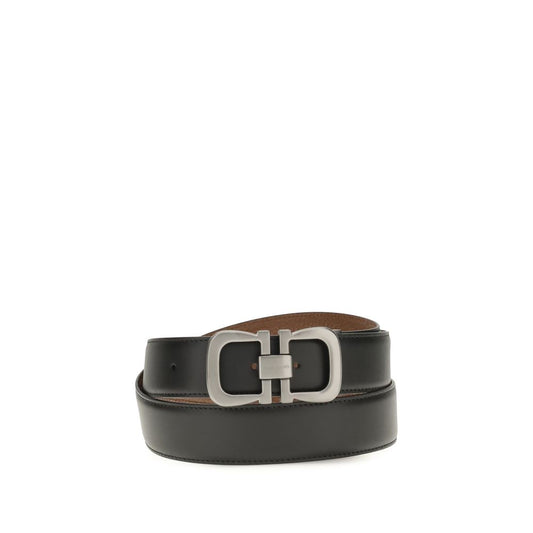 Ferragamo Black Calf Leather Bos Taurus Regular Belt 3 cm