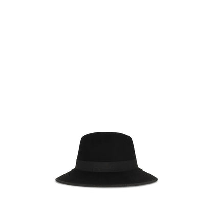 Valentino Garavani Black Cotton VLogo Signature Fedora Hat