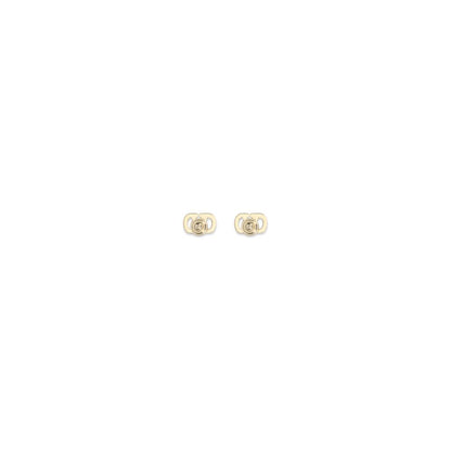 Valentino Garavani Gold Brass VLogo Signature Metal And Swarovski Crystals Earrings