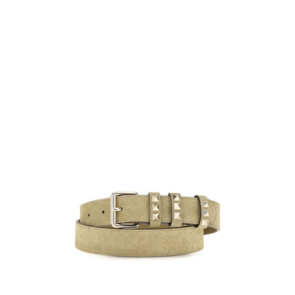Valentino Garavani Beige Rockstud Suede Leather Belt