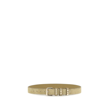 Valentino Garavani Beige Rockstud Suede Leather Belt