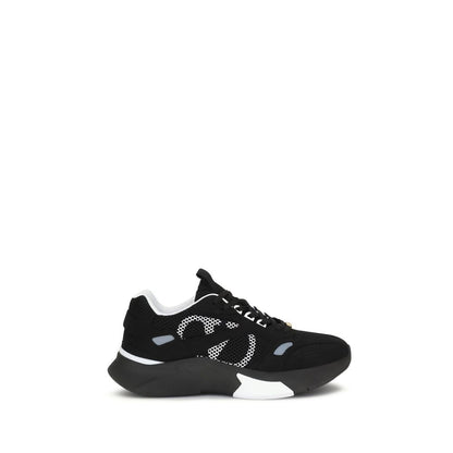 Valentino Garavani Black Demivee Mesh and Suede Sneakers