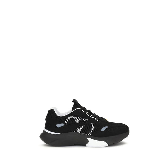 Valentino Garavani Black Demivee Mesh and Suede Sneakers