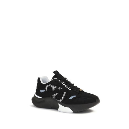 Valentino Garavani Black Demivee Mesh and Suede Sneakers