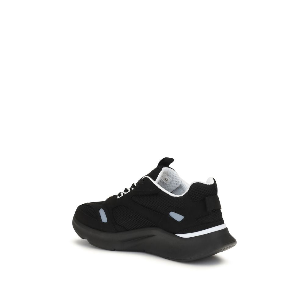 Valentino Garavani Black Demivee Mesh and Suede Sneakers