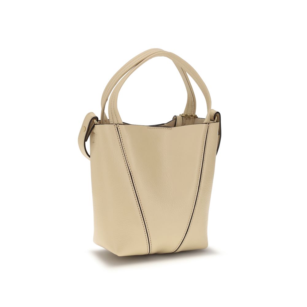 Chloé Beige Calf Leather Spin Shoulder Bag