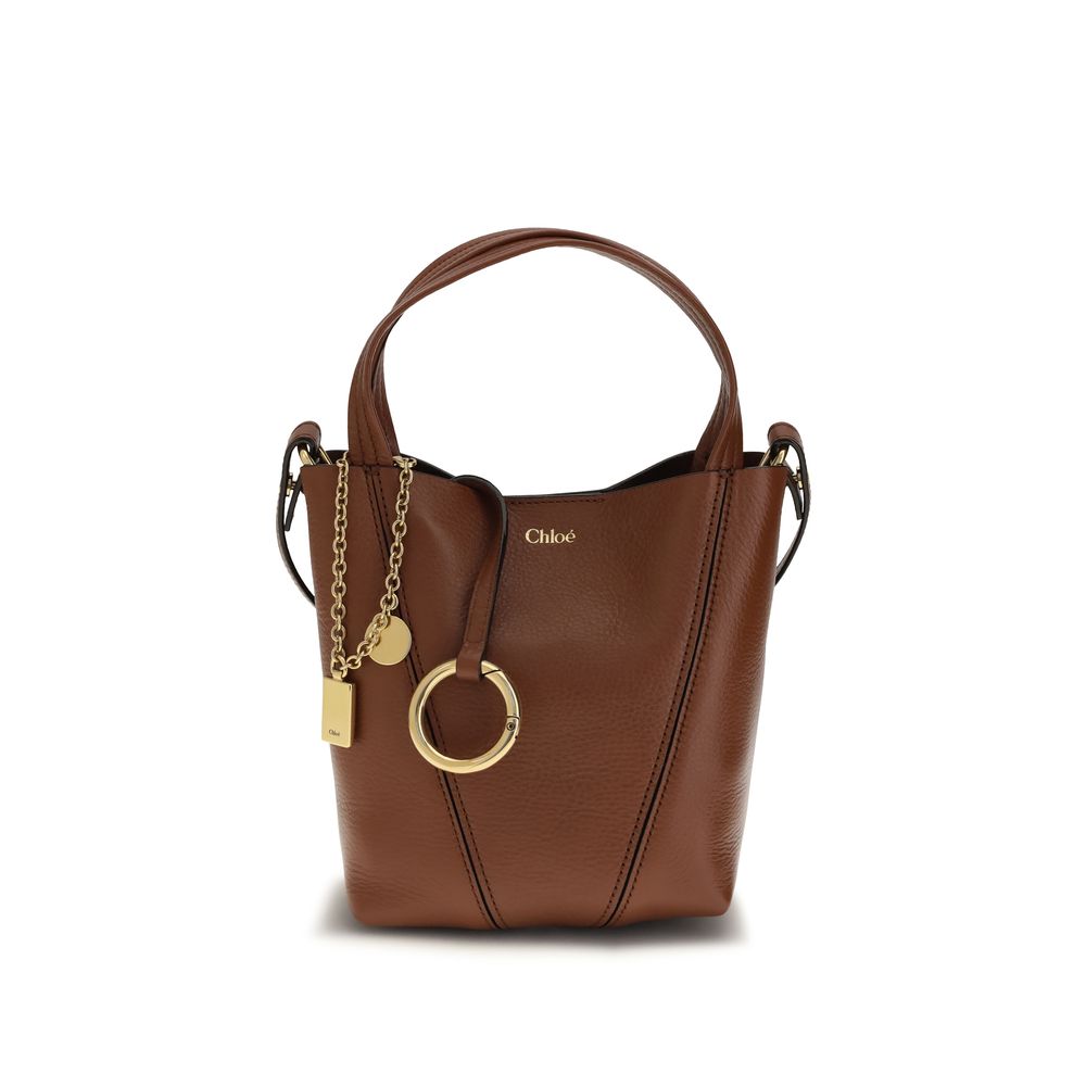 Chloé Brown Calf Leather Spin Shoulder Bag