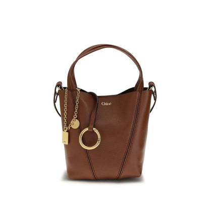 Chloé Brown Calf Leather Spin Shoulder Bag