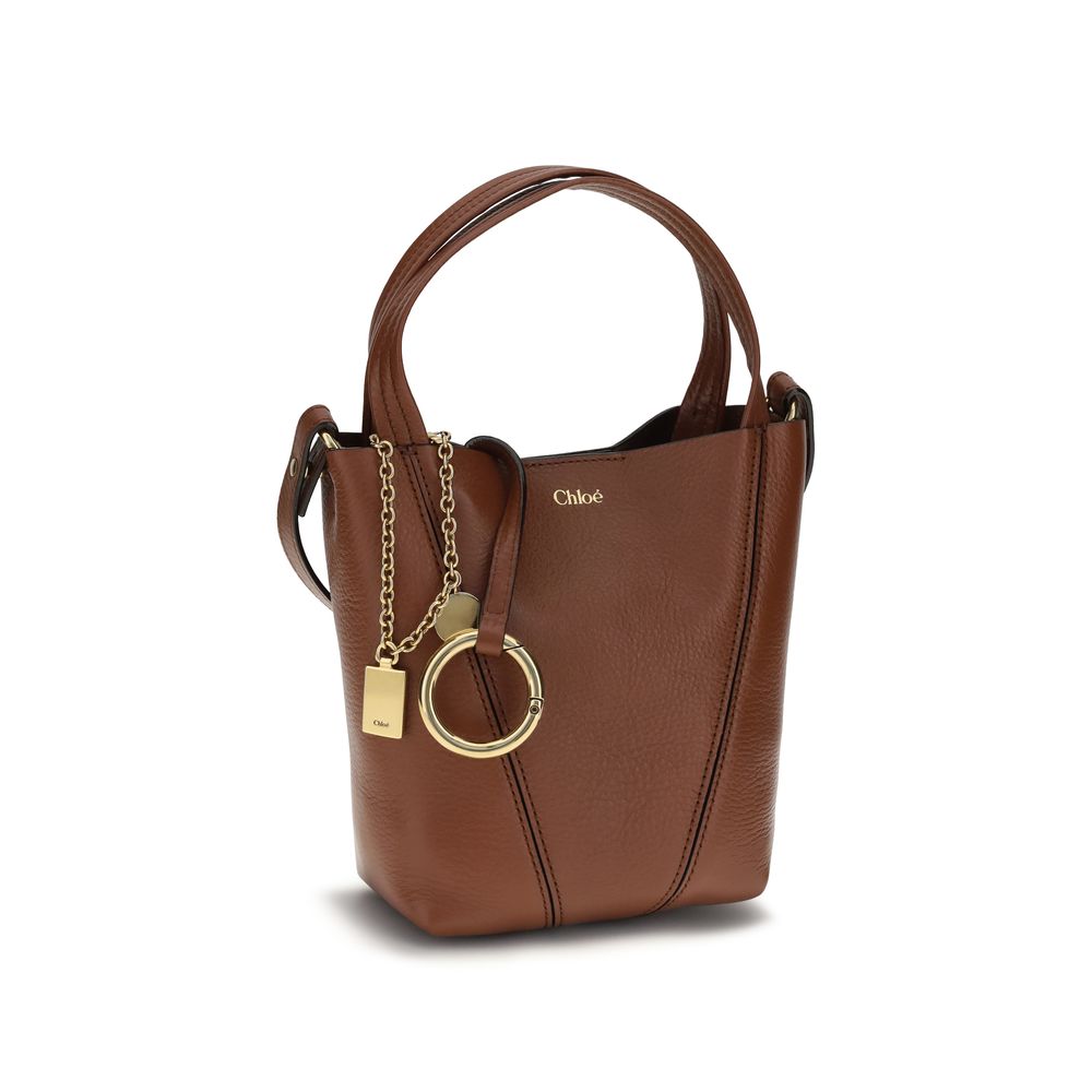 Chloé Brown Calf Leather Spin Shoulder Bag