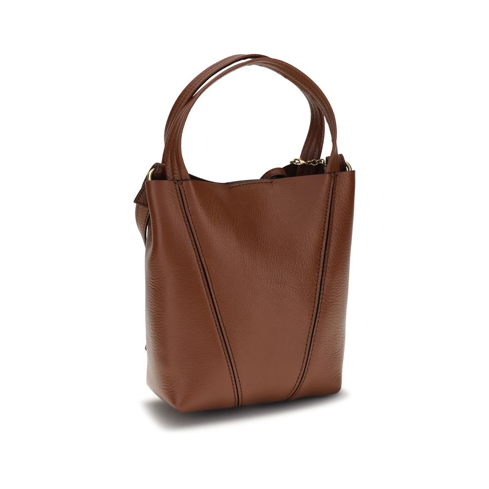 Chloé Brown Calf Leather Spin Shoulder Bag