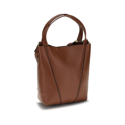 Chloé Brown Calf Leather Spin Shoulder Bag